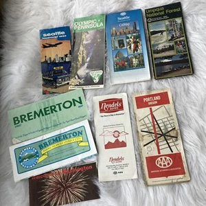 Papeles de viaje de guías turísticas de colección con etiquetas de Washington Oregón años 80 - Imagen 1 de 5