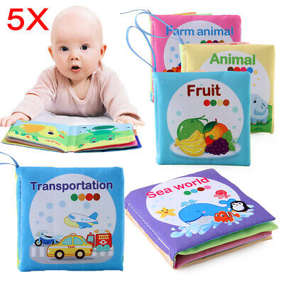 5Pcs Soft Baby Cloth Books For 0-36 Months Early Educational Newborn Crib Toys  • 10.99£