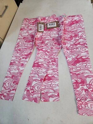 Leggings elásticos cintura elástica para niñas talla 5.  2 pares gemelos pez rosa coyote nuevo Foto 1 de 4