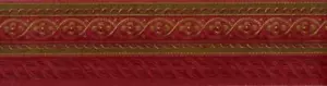 Raymond Waites Burgundy Scroll Arabesque Frieze Architectural Wallpaper Border - Picture 1 of 2