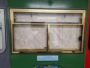 NEW Screw in 36" x 21" Bright Gold Hopper Slider Narrowboat Window - Picture 1 of 1