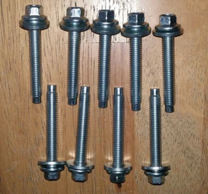 9PC FORD OEM 4.6L 2V Intake Manifold Bolt Hardened M8 Flanged Mustang Crown Vic - Picture 1 of 8