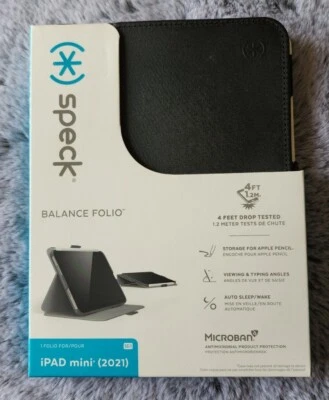 NEW! Speck Balance Folio for Apple iPad Mini (2021) - Black. FAST SHIPPING  - Image 1 of 2