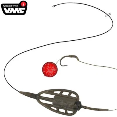 METHOD FEEDER Karpfen Fertigmontage VMC Haken Life-ORANGE Futterkorb Montage Rig - Bild 1 von 4