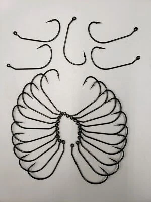 Mustad 91768 Ultra Point Wide Gap Black Nickel Jigs Fishing Hooks 25PK 9/0 BULK - Image 1 of 2