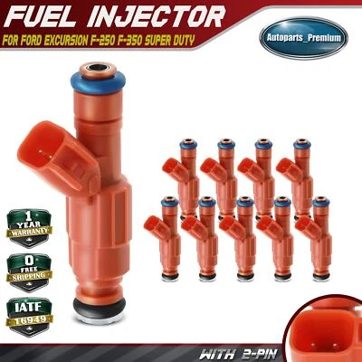 Топливная форсунка 10x для Ford Excursion 2000-2005 F-250 F-350 Super Duty V10 6,8 л - Изображение 1 из 4