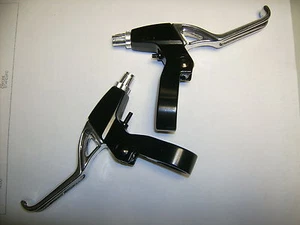 Coppia Leva / Leve 3 Dita Freno Bici MTB + City Bike Cromata 20 - 24 - 26 - 28 - Foto 1 di 1