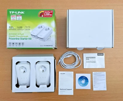 TP-LINK AV1200 3-Port Gigabit Passthrough Powerline Starter Kit | TL-PA8030P KIT - Bild 1 von 4