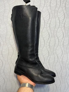 Stivali donna Elia Maurizi neri alti in pelle avant garde con zip stile Guidi EU38,5 - Foto 1 di 19