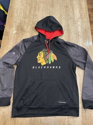 Sudadera con Capucha Chicago Blackhawks Para Hombre Talla Grande Negra Majestuosa Foto 1 de 4