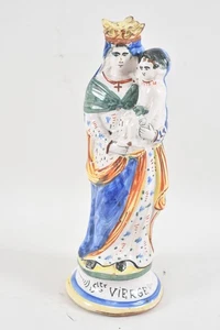 N94T11- Figura de loza Virgen con niño bis. Ste Vierge Francia siglo XIX - Imagen 1 de 12