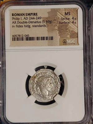 Philip The 1st A.D.244 SILVER AR.DOUBLE DENARIUS SILVER Au High Grade.Alot Of... - Image 1 of 4