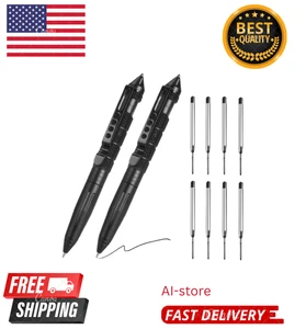 2-Pack Military Tactical Pens 8 Refills Glass Breaker Self Defense - Picture 1 of 6