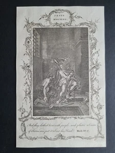 Antiker Bibeldruck von 1765 - Christus verspottet - Markus 15,17 - Dornenkrone Jesu - Bild 1 von 3