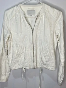 Mint & Berry Embroidered Jacket White With Floral Designs  Size 36 -  Free Post - Picture 1 of 10