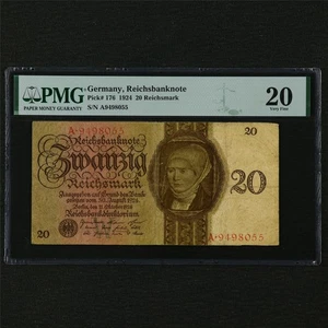 1924 Germany Reichsbanknote 20 Reichsmark Pick#176 PMG 20 Very Fine - Bild 1 von 4