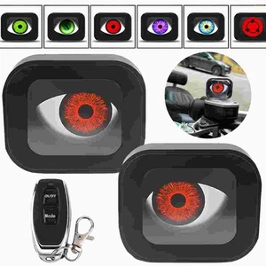 RGB Remote Control LED Devil Eyes for Motorcycles - Waterproof Multi-Mode Light - Picture 1 of 12