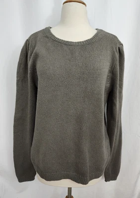 Новый без ценников пуловер Ann Taylor свитер женский XL серый зеленый нейлон хлопок шерстяная смесь - Изображение 1 из 4