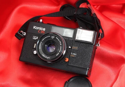 [N-MINT] Konica C35 EF 38mm f/2.8 Point & Shoot Film Camera w/ Strap From Japan - Image 1 of 4
