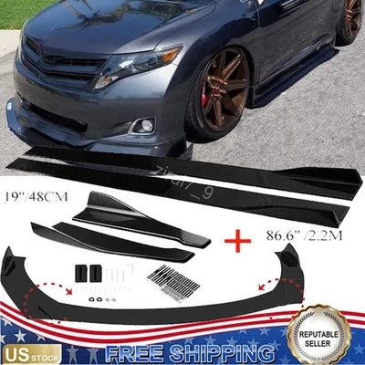 For Toyota Venza Add-on Car Accessory Front Rear Bumper Lips+Side Skirts 2.2m Foto 1 de 4