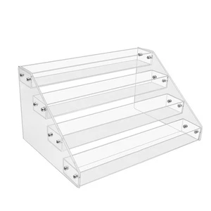 4 Ebenen Klar Acryl CD Halter Kaskadierend CD Aufbewahrung Regal, DVD/CD Display Rack 9484 - Bild 1 von 8