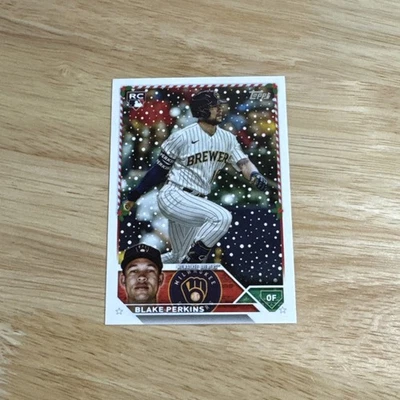 2023 Topps Holiday - Blake Perkins #H19 (RC) Brewers - Image 1 of 2