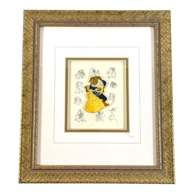 Disney Beauty and the Beast Belle Dancing Jumbo Pin Card Framed #1893/7500 COA Foto 1 de 4