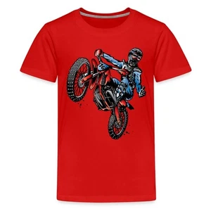 Motocross Dirt Bike Stunt Rider Kids' Premium T-Shirt - Picture 1 of 19