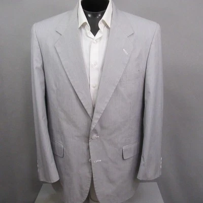 Abrigo deportivo Hardy Amies para hombre 44S azul a rayas ventilación única luz de verano Foto 1 de 4