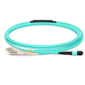 MPO-LC 8 Core OM3 Cavo Patch Fibra Ottica Multimodale MTP Fibra Jumper - Foto 1 di 9