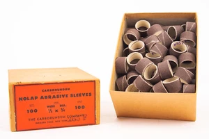 Carborundum Company 100 Nolap Maniche abrasive 100 grana 1/2 larghe x 3/4"" Dia V14 - Foto 1 di 5