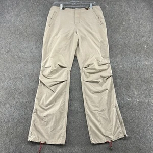 VINTAGE Express Pants Womens M Beige Cargo Flare Bootcut Khaki Paratrooper Y2K - Picture 1 of 9