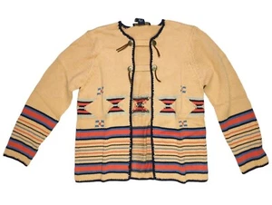 Cárdigan Suéter Pequeño De Colección Denim & Co. Para Mujer Azteca Suroeste Tribal NUEVO - Imagen 1 de 13