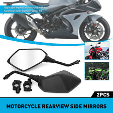 2pcs Universal Rear View/Side Wing Black Motorcycle Scooter Mirrors Motorbike UK