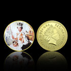 Médaille commémorative Elizabeth II reine d'Angleterre pièce d'or cadeau de Noël