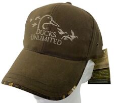 NEW Ducks Unlimited Real Waxed Canvas Hat Cap DU LEADER Brown Advantage Camo