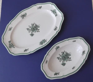 Rosenthal Chippendale Green Bloom Serving Platter & Relish Dish - Discontinued - Picture 1 of 7