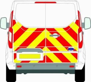 KIT CHEVRON PRISMÁTICO FORD TRANSIT CUSTOM 1/2 CAPÍTULO 8 VINILO REFLECTANTE - Imagen 1 de 2