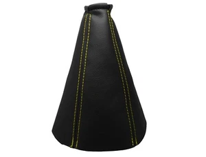 OPEL COMBO I (1994-2001) Cuffia Leva Cambio 100% Vera Pelle - Cuciture Giallo - Picture 1 of 1