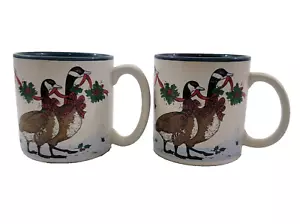 Potpourri Presse Weihnachten Gänse Keramik Urlaub Kaffee Tee Tassen-2er Set - Bild 1 von 21