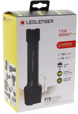 LED Lenser P7R WORK Rechargeable LED Torch Black - Image 1 of 4