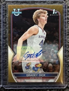 2022-23 Bowman University Chrome 1st Grady Dick Gold Refractor Auto RC /50 - Picture 1 of 2