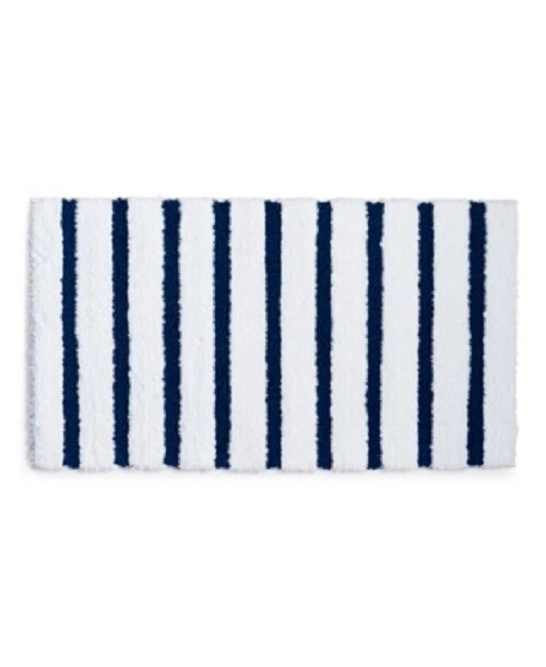 Charter Club Elite Stripe 19 X 34 Fashion Indigo Bath Rug T410796