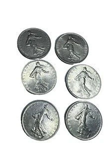 France 1 Franc 1960 KM#925.1 LOT OF 6 COINS Excellent Condition Ready To Be MS - Picture 1 of 5