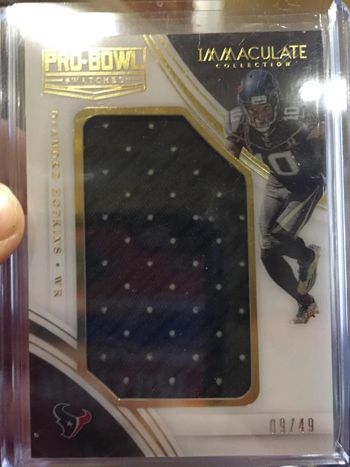 DEANDRE HOPKINS 2016 IMMACULATE "PRO BOWL SWATCHES" JUMBO WORN JERSEY PATCH /49! - Image 1 of 2