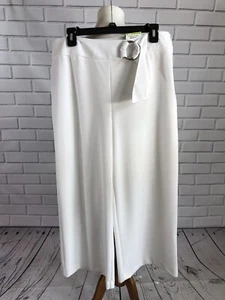 INC White Wide Leg Dress Pants Belted Womens 4 NEW NWT $69 - Picture 1 of 4