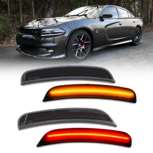 Lámpara marcadora lateral LED con lente de humo para Dodge Charger delantero y trasero ámbar y rojo de 15 unidades - Imagen 1 de 8