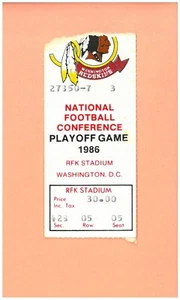 Los Angeles Rams at Washington Redskins 12-28-1986 NFC Divisional playoff ticket - Picture 1 of 2