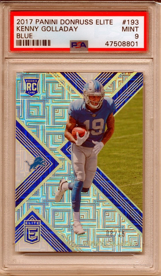 2017 Panini Donruss Elite Kenny Golladay Blue SP RC 08/15 PSA 9 - Image 1 of 1