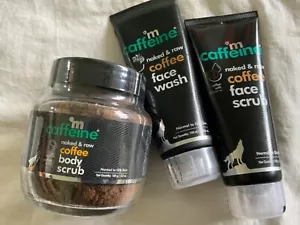 mCaffeine home facial coffee face scrub wash body scrub coconut oil vit E 3pcs - Picture 1 of 9